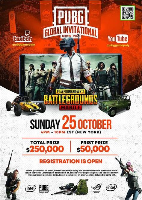 pubg tournament flyer template, Pubg tournament free psd flyer template