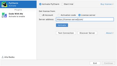 pycharm activation code, Pycharm license activation dialog