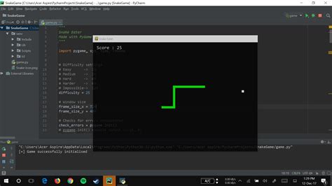 python game code in pycharm, Using python game snake pycharm github written pygame simple. A simple snake game written in python using the pygame library (https