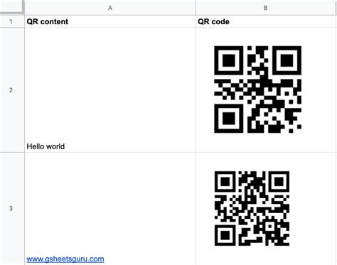 qr code google sheets, How to create qr codes in google sheets