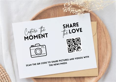 qr code template for picture sharing, Qr code for photo sharing wedding, capture the love qr code sign, share