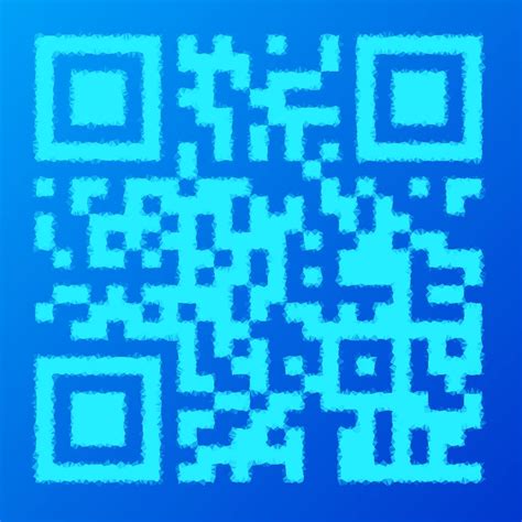 qr code with blue square background, Illustration of qr code on blue background stock illustration