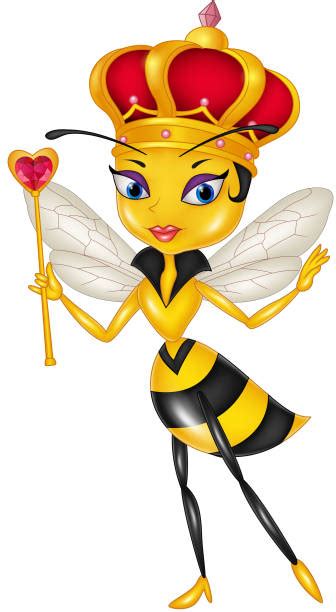 queen bee cartoon vector clip art, Premium vector