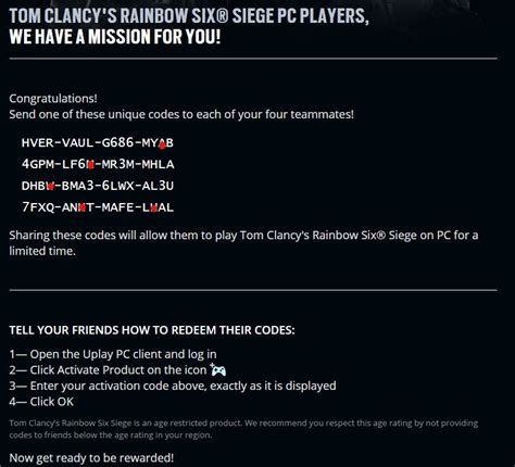 rainbow six siege activation code, [fini] 4 keys (clés) rainbow six siege free/gratuits. Rainbow siege six keys