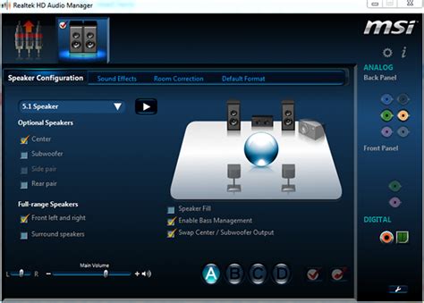 realtek hd audio control panel, Hd audio control panel