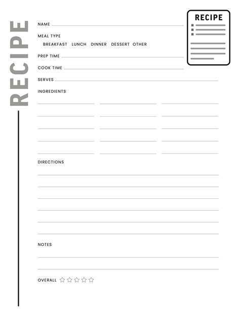 Recipe Journal Template