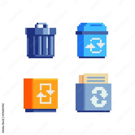 recycle bin pixel icon, Recycle bin generic gradient icon