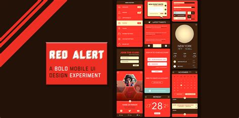 red alert ui/ux design, Red alert design. Design red alert ui ux mobile