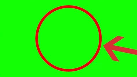 red circle with arrow greenscreen, Blinking red circle with entering of arrow right 2 left_for pointing