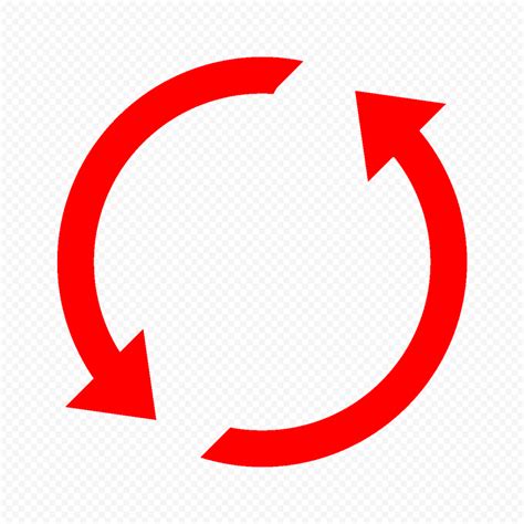red circle with arrow no background, Red circle arrow png, transparent png. Arrows kindpng