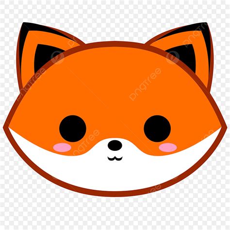 red fox head cartoon, Isolated vector illustration. stylized funny head of a red fox. flat