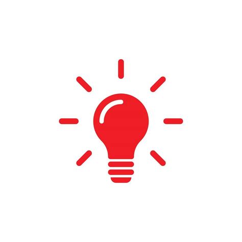 red light bulb icon, Eps10 vector illustration of a red light bulb icon isolated on white