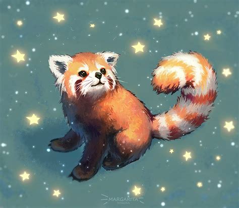 red panda art cute, The red panda wishes you magical holidays and a...