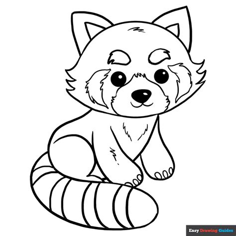 red panda coloring page easy, Mother and baby red panda coloring page