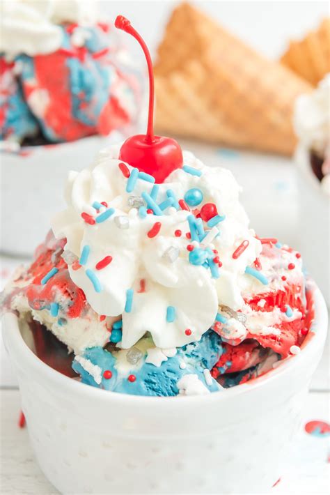 red white and blue ice cream