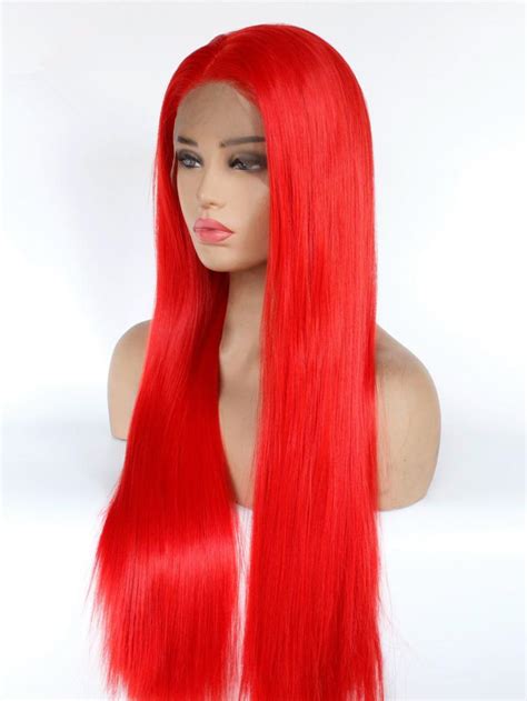 red wig straight hair