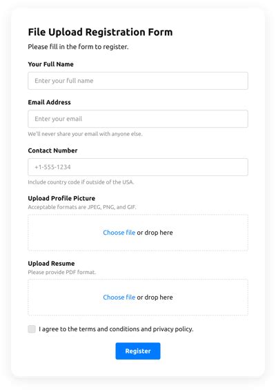 registration form with file upload in php, Creating a registration form using php
