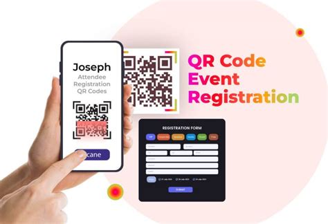 registration pubmat for an event with qr code, Qr code for event registration in in-person and hybrid events