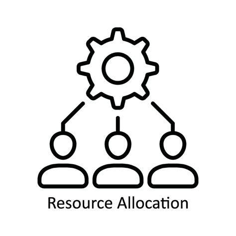 resource management icon white vector, Handheld cog with person, linear icon of resource management 8644597