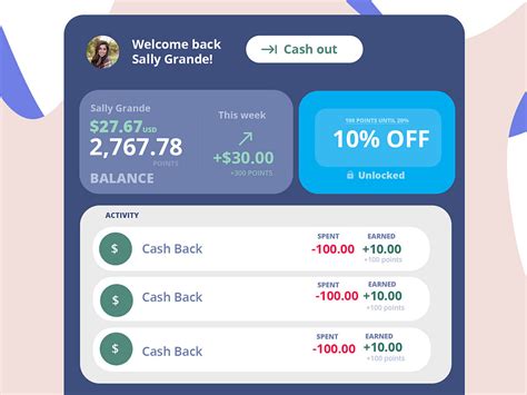 rewards dashboard homepage, Rewards dashboard by ellen chou on dribbble