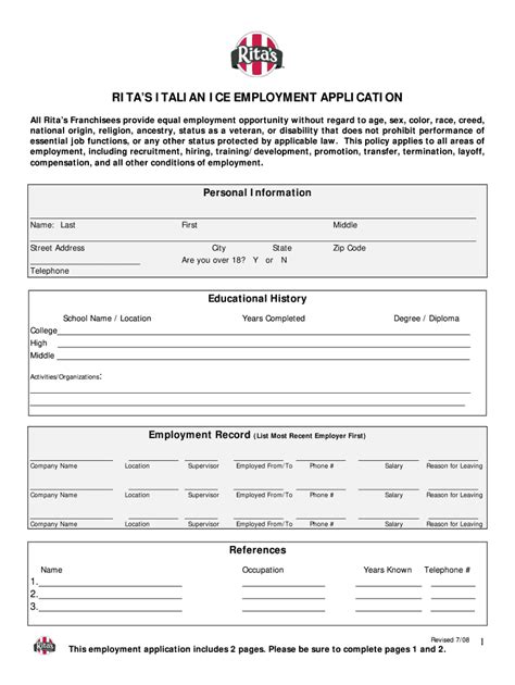 ritas ice job application