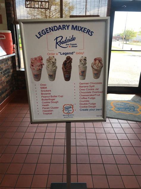 roadside ice cream and diner menu