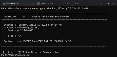 robocopy all commands, Robocopy powershell