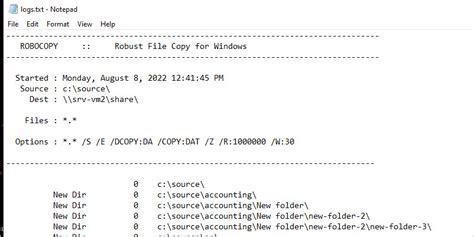 robocopy create new log file each time, A complete guide to robocopy
