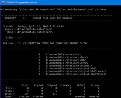 robocopy delete empty folders, 21 robocopy examples with screenshots
