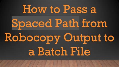robocopy file path with spaces, Robocopy folders geeksforgeeks should. What is robocopy in windows?