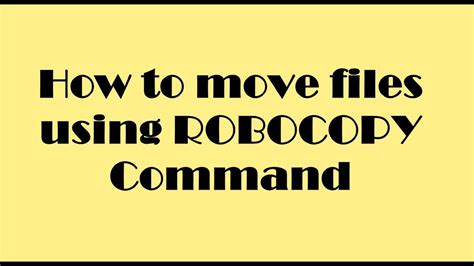 robocopy move files last accessed, Robocopy examples – 4sysops