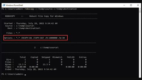 robocopy over the network, 21 robocopy examples with screenshots