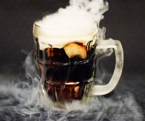root beer with dry ice