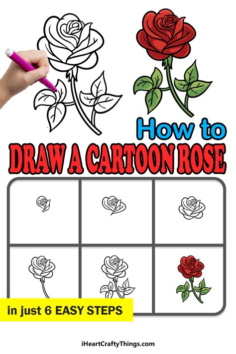 rose cartoon drawing kit, Cartoon rose drawing