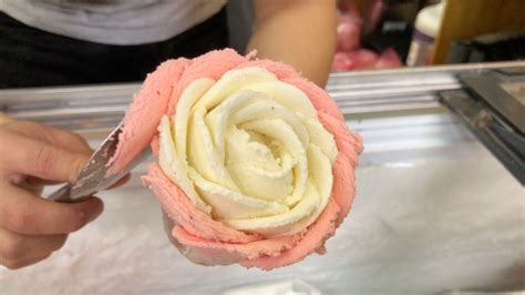rose ice cream cone
