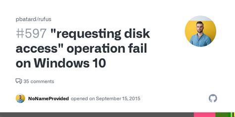 rufus failed requesting disk access, 