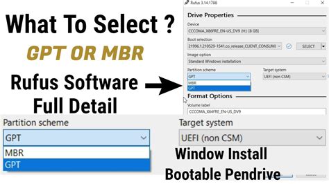 rufus mbr vs gpt windows 10, Bootable usb flash drive using rufus mbr gpt, legacy uefi
