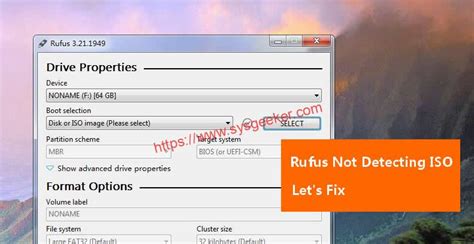 rufus not detecting iso file, Rufus bootable. How to use rufus to create a bootable flash drive