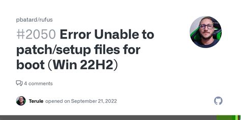 rufus unable to patch/setup files for boot, Unable to boot and install windows 10 from usb pen drive (rufus