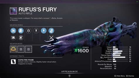 rufus wut god roll, D2 rufus's fury crafted tested on iron banana?