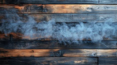 rustic smoky wood background, Wooden background with smoke concept rustic, vintage stock photo
