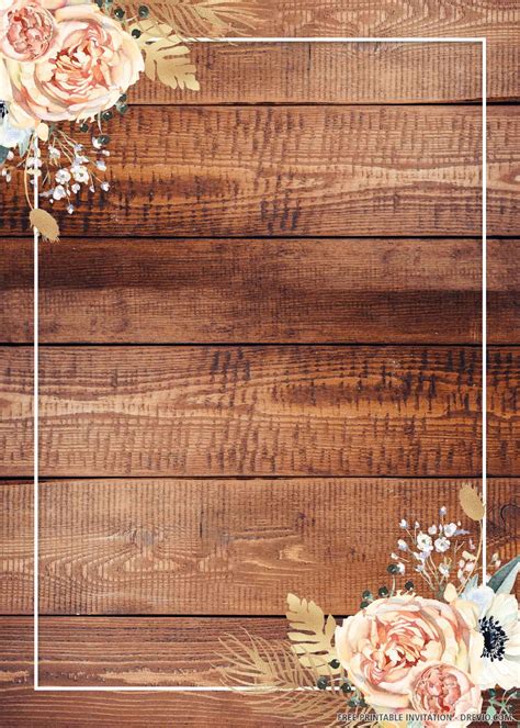 rustic wood background invitation templates, Rustic invitation wedding templates template printable paper print birthday fourth cardstock amazon quality use buy can. (free printable) – rustic wedding invitation templates