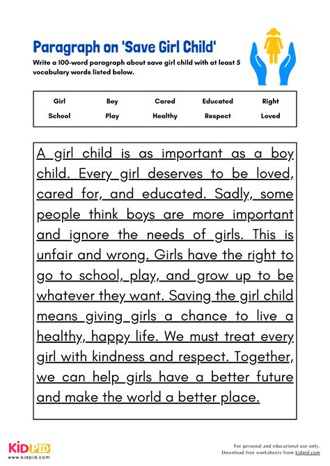 save child paragraph, Paragraph on save girl child: a step towards a brighter future