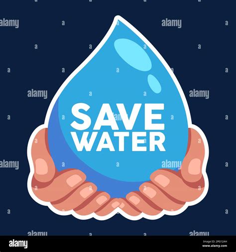 save water drop cartoon, Water drop with save water card cartoon illustration stock vector