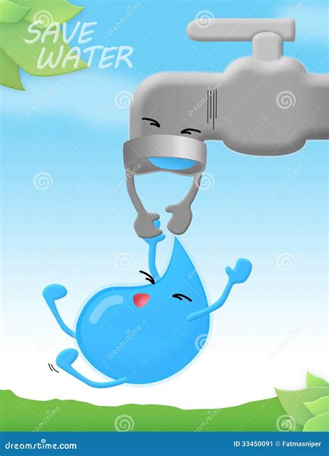 save water poster. cartoon, Save water poster vector