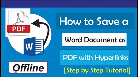 save word document as pdf and keep hyperlinks, How to save word document as pdf