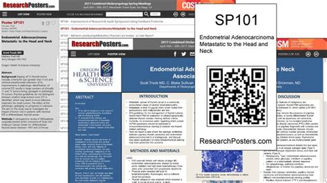 scientific poster with qr code, Q code, eposter viewer by genigraphics.com, researchposters.com