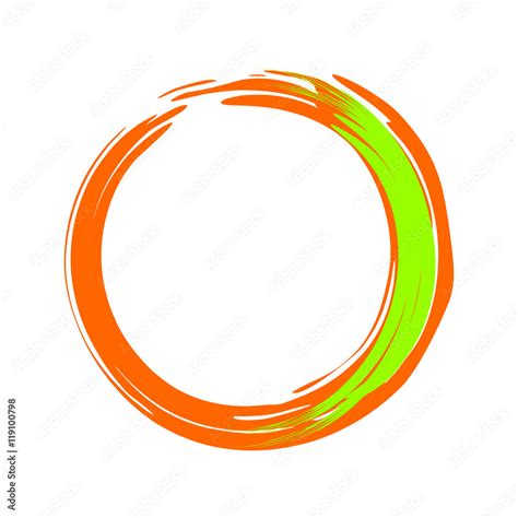 scribble paintbrush circle, Colorful grunge circle paint brush isolated on white background vector
