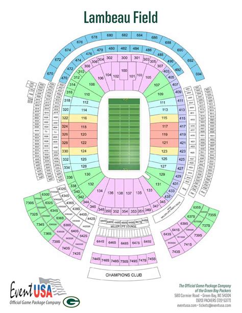 Seating Chart For Lambeau Field