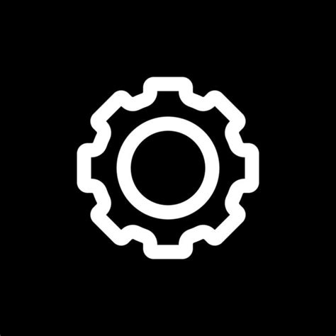 settings icon with black background, Settings vector icon. white illustration isolated on black background